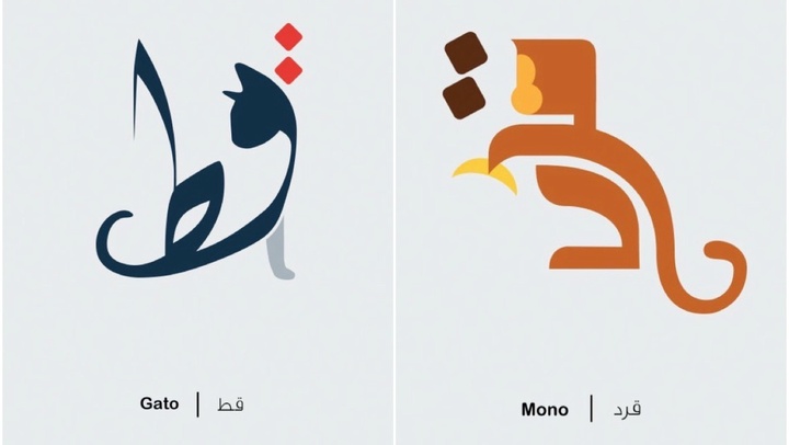 Este artista representó 25 palabras en árabe que lucen igual a su significado